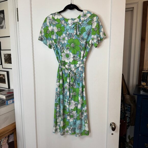 Vintage 60's Shift Dress with Belt sz Large - Picture 2 of 4
